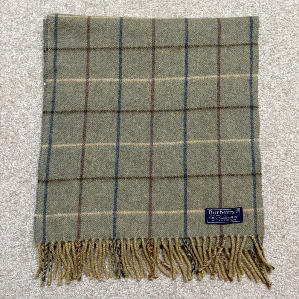 Vtg Burberrys of London Scarf 100% Cashmere Nova Check One Size Made England